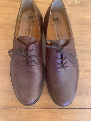 $399 MEPHISTO Brown Pebbled Leather Plain Toe Comfort  display picture 1