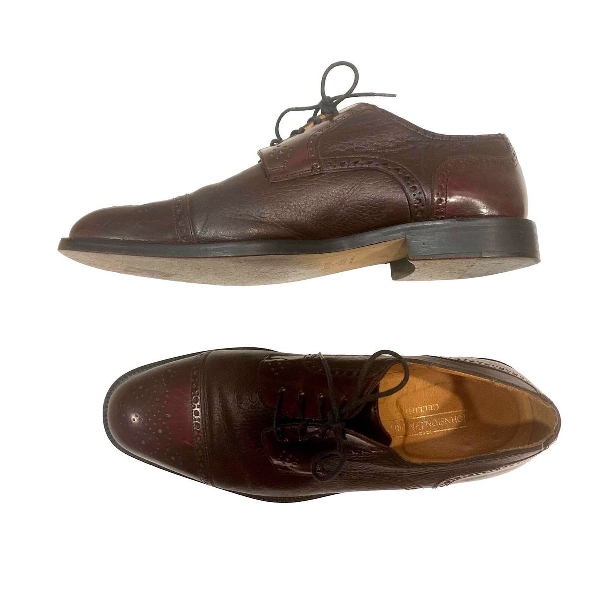 Johnston & Murphy Cellini OXBLOOD Wingtip Oxfords ITALY Brogues | 10M Johnston & Murphy Wingtip Oxford Dress Shoes | Mercari main image 3