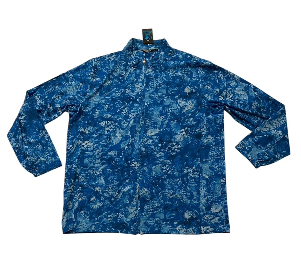 Мужская рыболовная куртка Scales на молнии синего камуфляжного цвета, размер 3XL