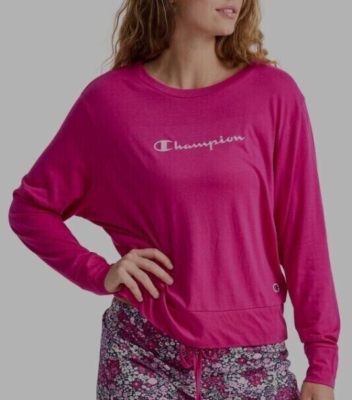 Champion Women's Long-Sleeve Lounge Pajama Top T-Shirt, Orchid