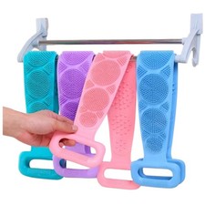 Silicone Body Scrubber Exfoliating Bath Brush Back Scrub Skin Clean Random Color
