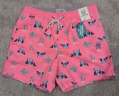 Party Pants Moby Shorts Men's Swim trunks Size M Mint Pink NWT