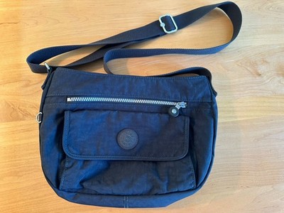 Kipling SYRO Nylon Crossbody Bag Dark Blue Multi-Pocket Shoulder Bag VGUC