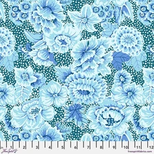 Floral with Dots, Blue - Kaffe Fassett Quilt Fabric 100% Cotton By the Yard