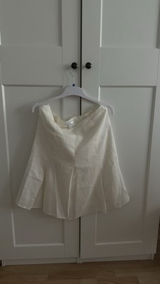 MNG / Mango Leinenrock Cremeweiß Gr. 40 L