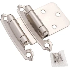Cabinet Hinges Brushed Nickel for Kitchen Cabinets Doors (25 Pair -50 Pcs) -1/2"