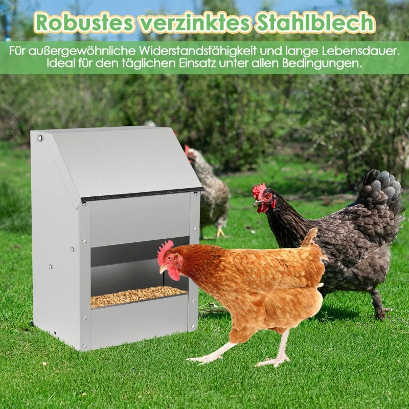 Futterautomat Hühner Futterspender für Kleintiere Geflügel Futtertrog 5/15kg - Bild 3 von 4