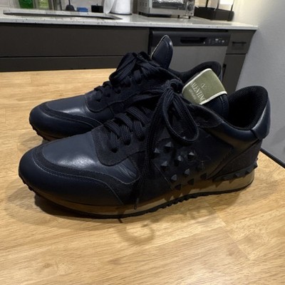 Valentino Garavani Rockrunner Black Men's Lace Up Low Top Sneakers