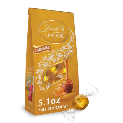 LINDOR Caramel Milk Chocolate Candy Truffles, Milk Chocolate with Smooth, Meltin