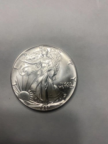 1987 DATED .999 FINE SILVER EAGLE DOLLAR BULLION COIN IN UNCIRCULATED CONDITION