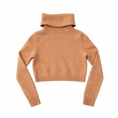 Polo Ralph Lauren Washable Cashmere Camel Cropped Turtleneck XS EUC - MSRP $398