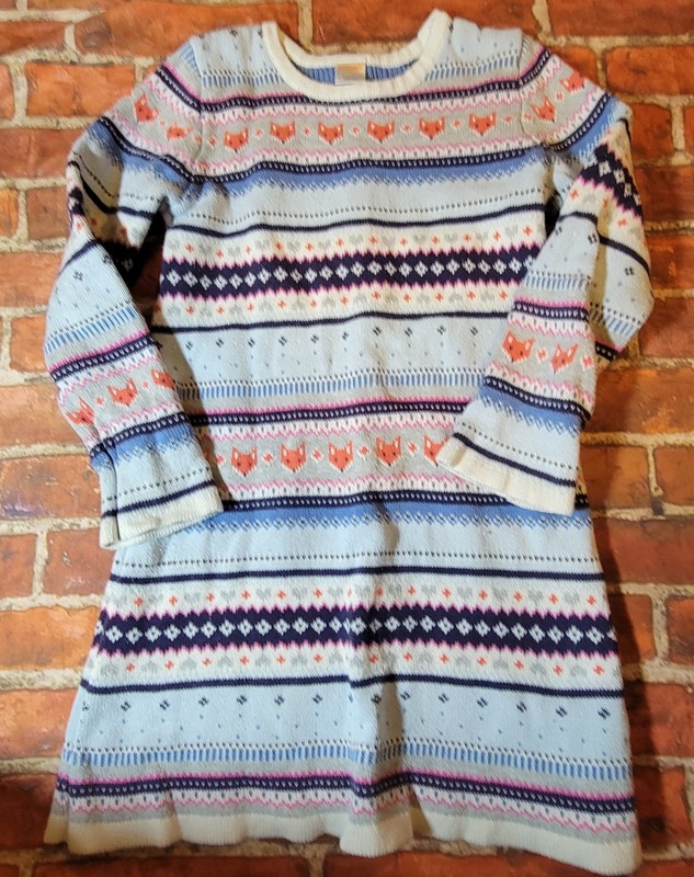 Gymboree Girls Fox Sweater Dress Sz 8 Guc Fall