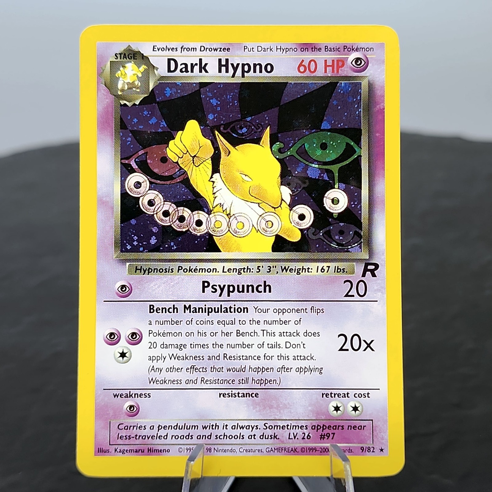 Dark Hypno 9/82 Team Rocket Holo Rare WOTC Pokemon Card Vintage Near Mint NM⭐