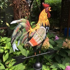 47'' Handcrafted Rooster Weathervane Wind Vane Freestanding for Farmhouse