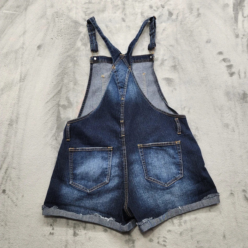 Pantalón corto No Boundaries para mujer XL azul corto elástico denim con puños cortados Foto 3 de 4