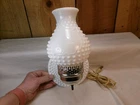 Vintage 1960's White Milk Glass Hobnail Sconce Wall Lamp Light Fixture