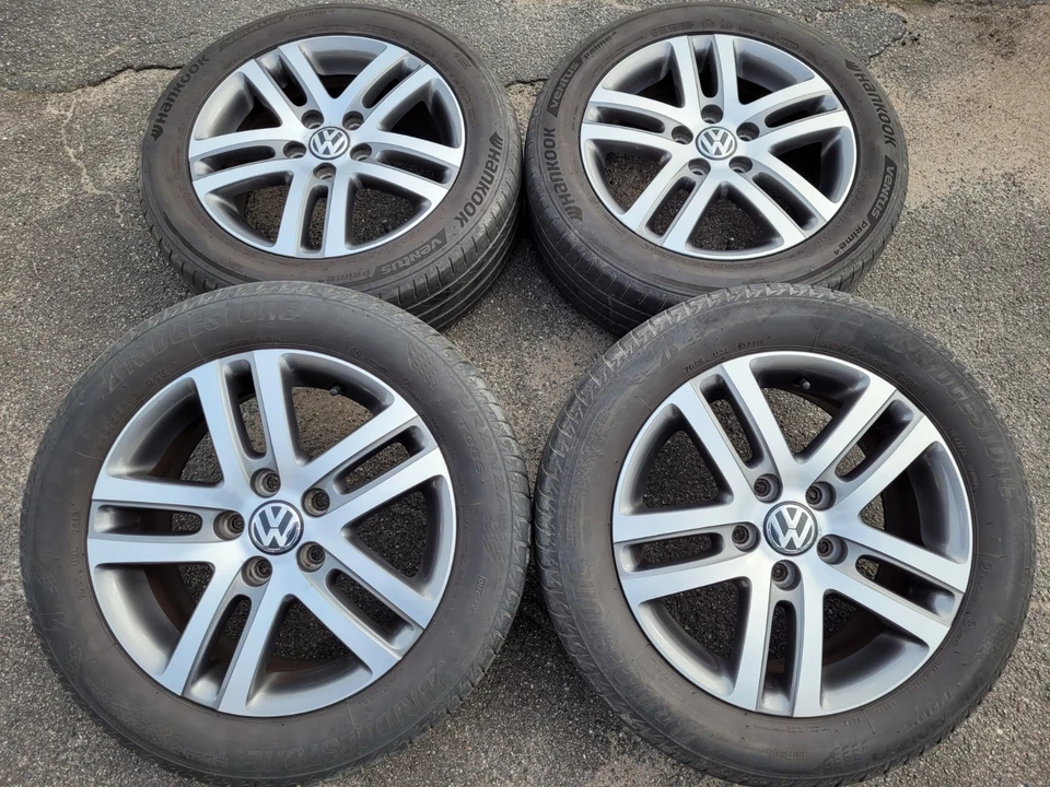 VW Golf 5 6 Golf Plus Touran original 16 Zoll Alufelgen - Sommerreifen 205/55R16 - Bild 2 von 4