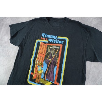 Steven Rhodes Timmy Has a Visitor Grim Reaper Horror Graphic Tee Black L