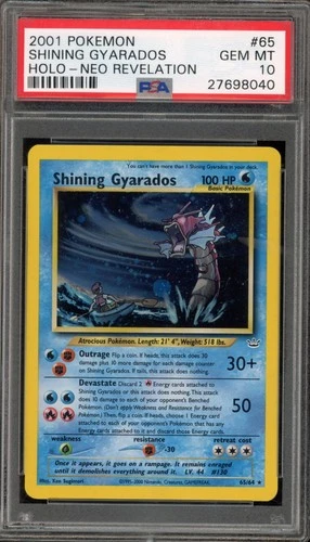 Pokemon Shining Gyarados Neo Revelation Unlimited Holo Secret Rare #65 PSA 10