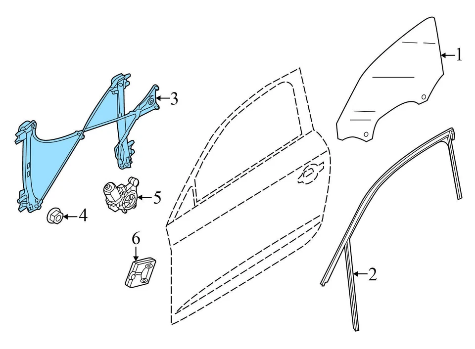 2022-2024 AUDI A3 QUATTRO - Front LEFT Window Regulator 8Y0837461 - Image 3 of 4