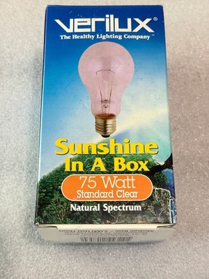 Verilux A21C75VLX Sunshine In a Box 75W A21 5000 Hrs Incandescent Light Bulb *