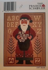 The Prairie Schooler 1997 Santa Cross Stitch Chart Design Original Card