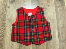 Vintage Vest, Toddler Boys 24 Months, Red Green Plaid Holiday Plaid Christmas