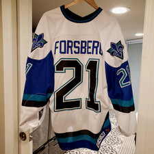 Quebec Nordiques Peter Forsberg 95/96 The Shelved Wolf Home White Jersey sz 56
