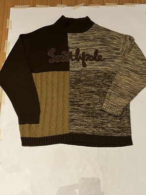 Y2K Southpole Turtleneck Sweater Chocolate Rain Embroidered XXL see measures