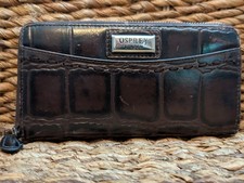 Osprey Damen Leder Geldbörse/Portemonnaie Matinee Mokassin Krokodil braun gebraucht
