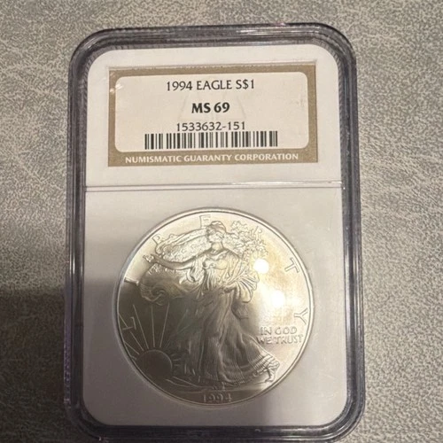 U.S. Mint American Eagle 1994 1 oz 0.999 Silver Business Strike NGC MS69