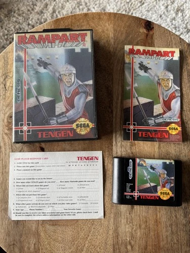 Rampart Sega Genesis Complete CIB Tengen 1992 Video Game Manual Box Reg Card