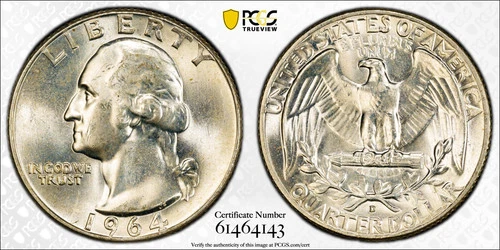 1964-D Washington Quarter PCGS MS64
