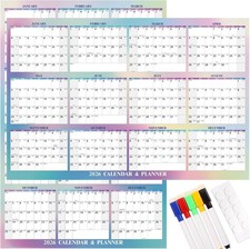 2026 Wall Calendar Dry Erase - 32" X 48" Large Erasable Calendar, 12 Monthly fro