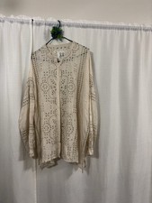 Johnny Was Bonnie silk eyelet blouse READ Description Has Flaws