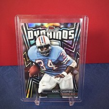 2024 Topps Finest Dynamos Black Refractor #8/25 Earl Campbell Oilers Bookend
