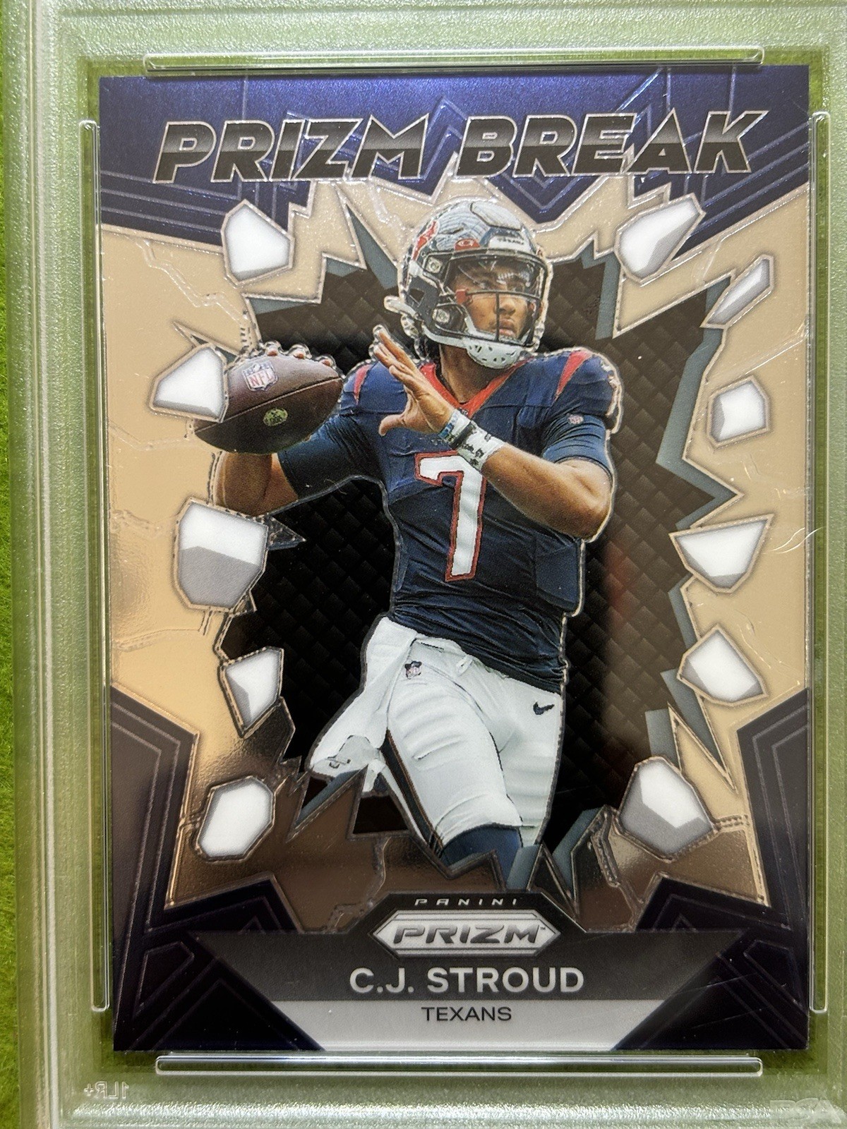 CJ Stroud PSA 10 PRIZM ROOKIE CARD Jersey #7 TEXANS RC  2023 Panini  Prizm BREAK view 3