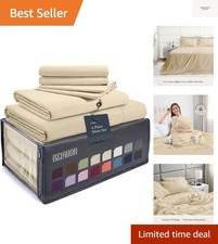 Silky Soft Twin Sheet Set - Luxury 4 Piece Bed Sheets for Twin Size Bed, Secu...