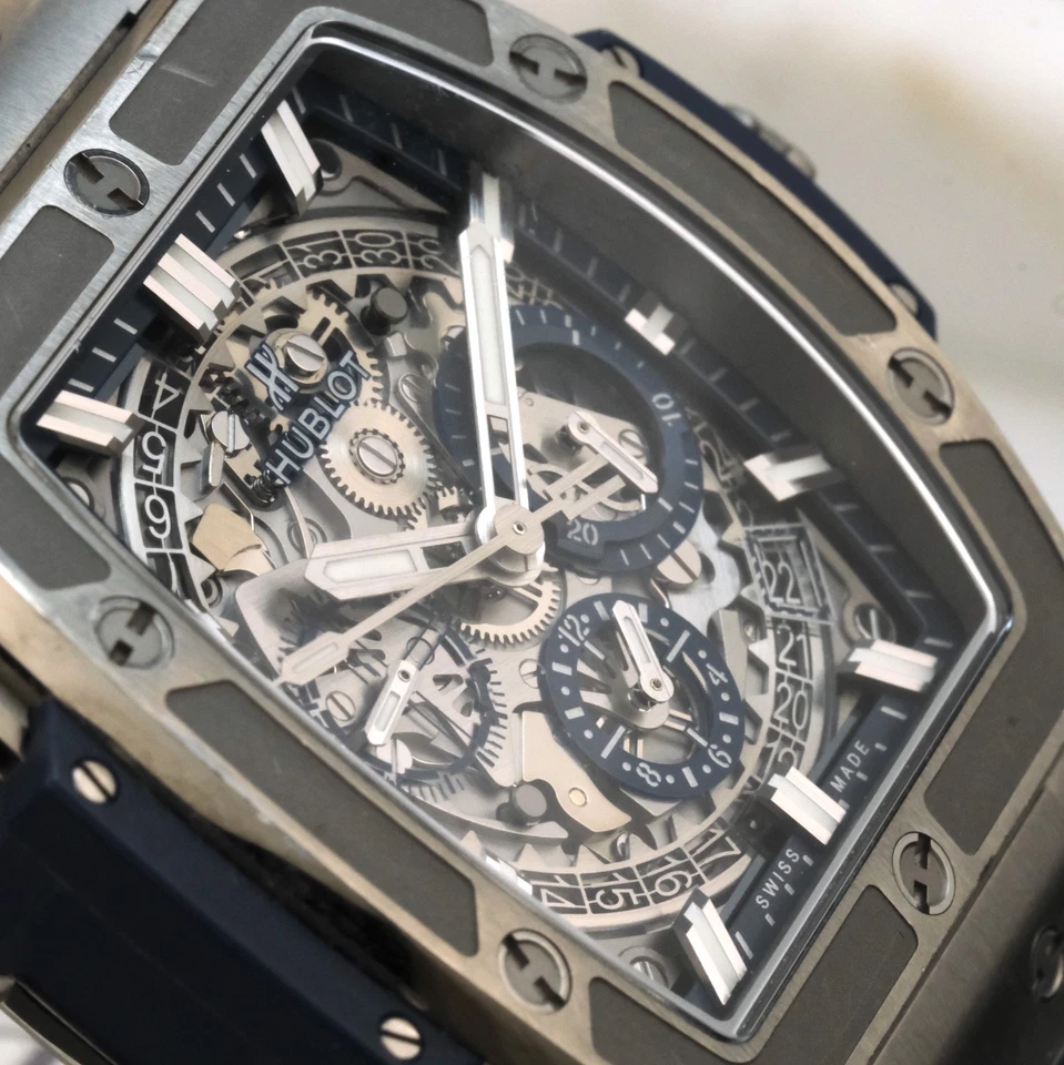 Hublot Spirit Of Big Bang Titanium Blue 42mm Chrono Luxury Watch 601.NX.7170.LR - Image 4 of 4
