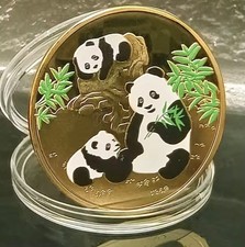 Panda Coin Gold Plated Chinese National Treasure Panda Commemorative Coin