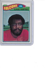 1977 Topps Claude Humphrey Atlanta Falcons Football Card #484