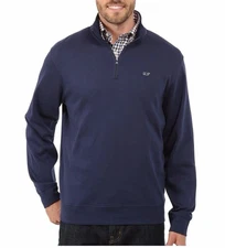 Vineyard Vines Men’s Navy Blue Quarter-Zip Sweatshirt |Pima Cotton NWT Size 2XL