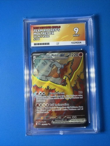 Pokémon TCG Team Rocket's Moltres EX 208/182 Destined Rivals Full Art Ace 9