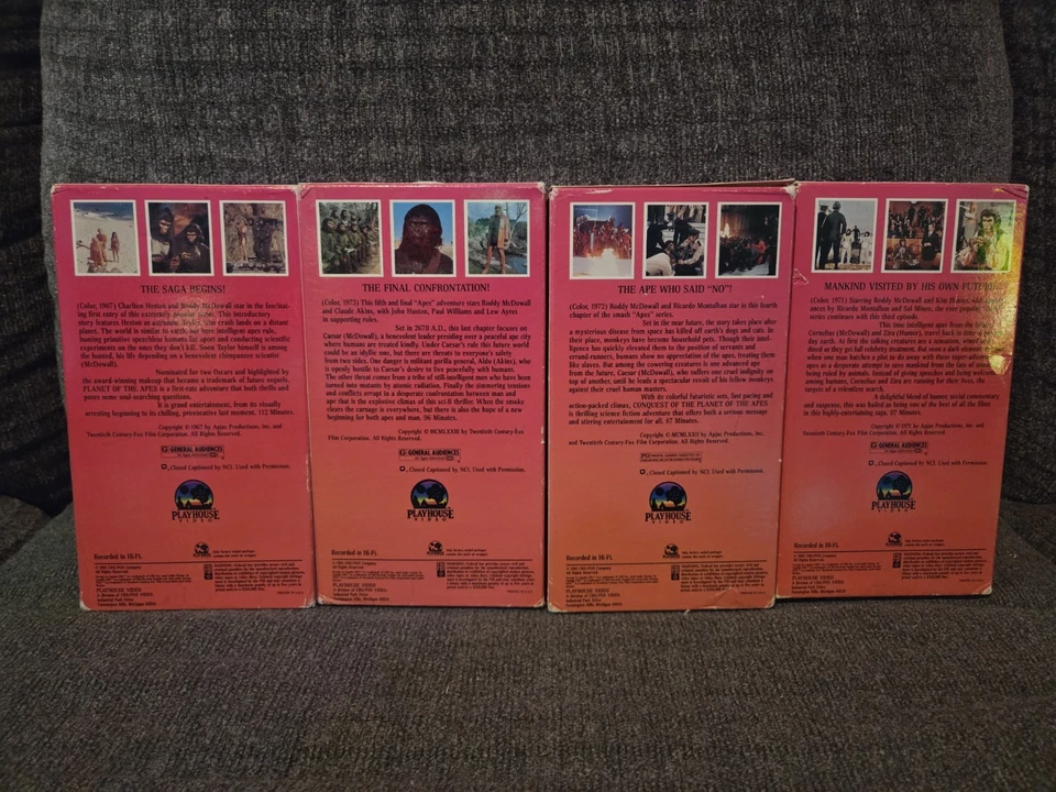 Planet Of The Apes Vintage 4 VHS Tape Bundle TESTED - Image 3 of 4