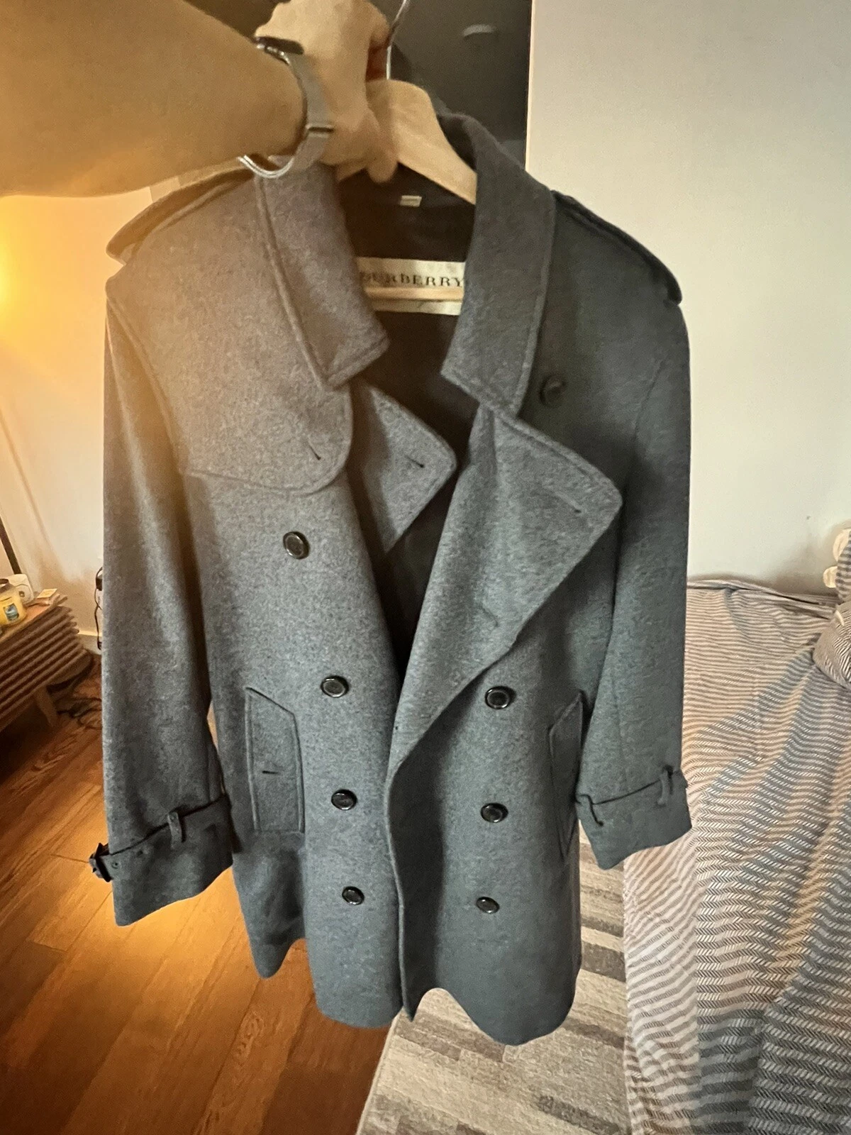 Cappotto classico grigio lana Burberry cashmere taglia 48