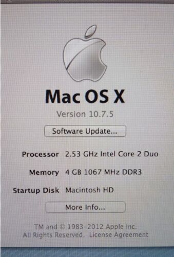 320GB MacOS Lion 10.7.5 Pre-Loaded Sata Hard Drive 2.5 - Picture 4 of 4