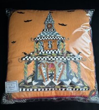 NEW  RETIRED  MACKENZIE CHILDS PATIENCE BREWSTER SPOOKY HOUSE PILLOW 20x20