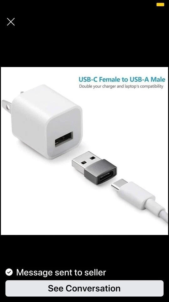 USB 3.0 Type A Male to Type C Female Adapter Converter - Aluminum Case - Image 2 of 2