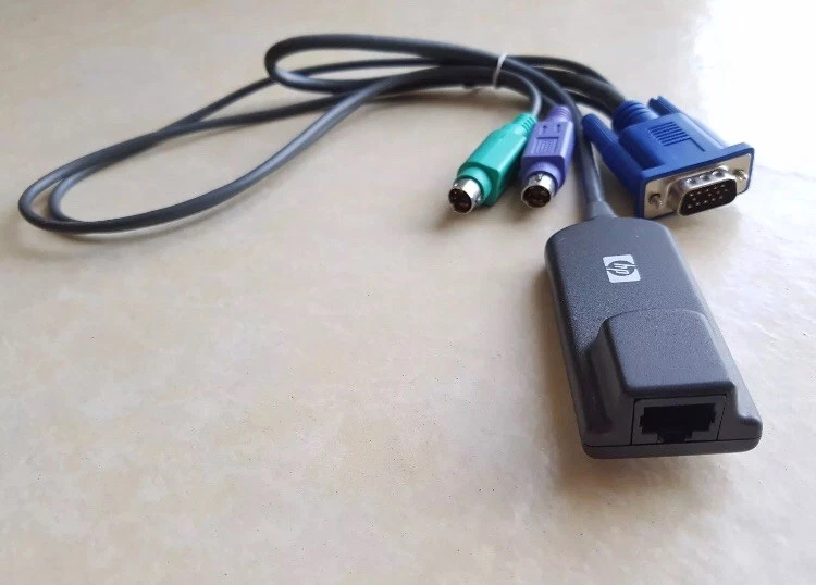 Genuine HP IP CAT5 KVM PS/2 server rack console Interface Adaptor 286597-001 - Image 3 of 3