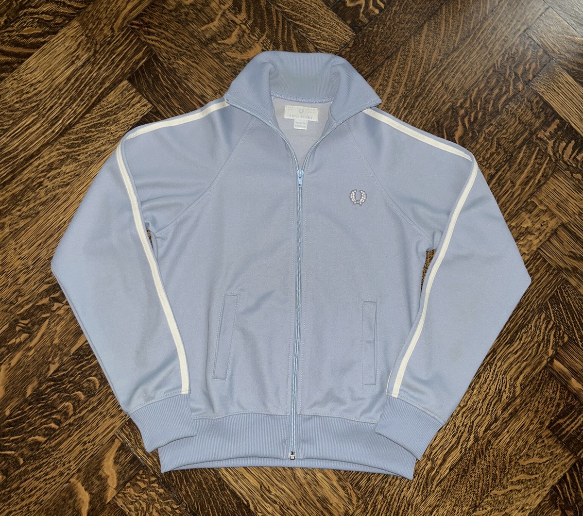 Fred Perry Women's Blue Zip Up Track Jacket Size US4/EUR36 Fred Perry Women's Blue Zip Up Track Jacket Size US4/EUR36